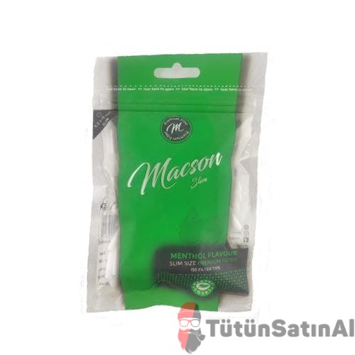 Macson Mentol Slim 6mm Tütün Sarma Filtresi 1 Macson Mentol Slim 6mm Tütün Sarma Filtresi