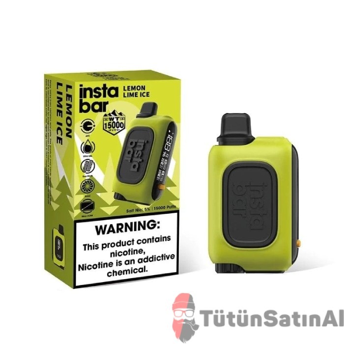 InstaBar WT15000 Lemon Lime İce Rechargeable Disposable Device 1 InstaBar WT15000 Lemon Lime İce Rechargeable Disposable Device